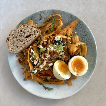 Tagliatelles De Carottes En Salade Pesto Et Oeuf Mollet Yuka