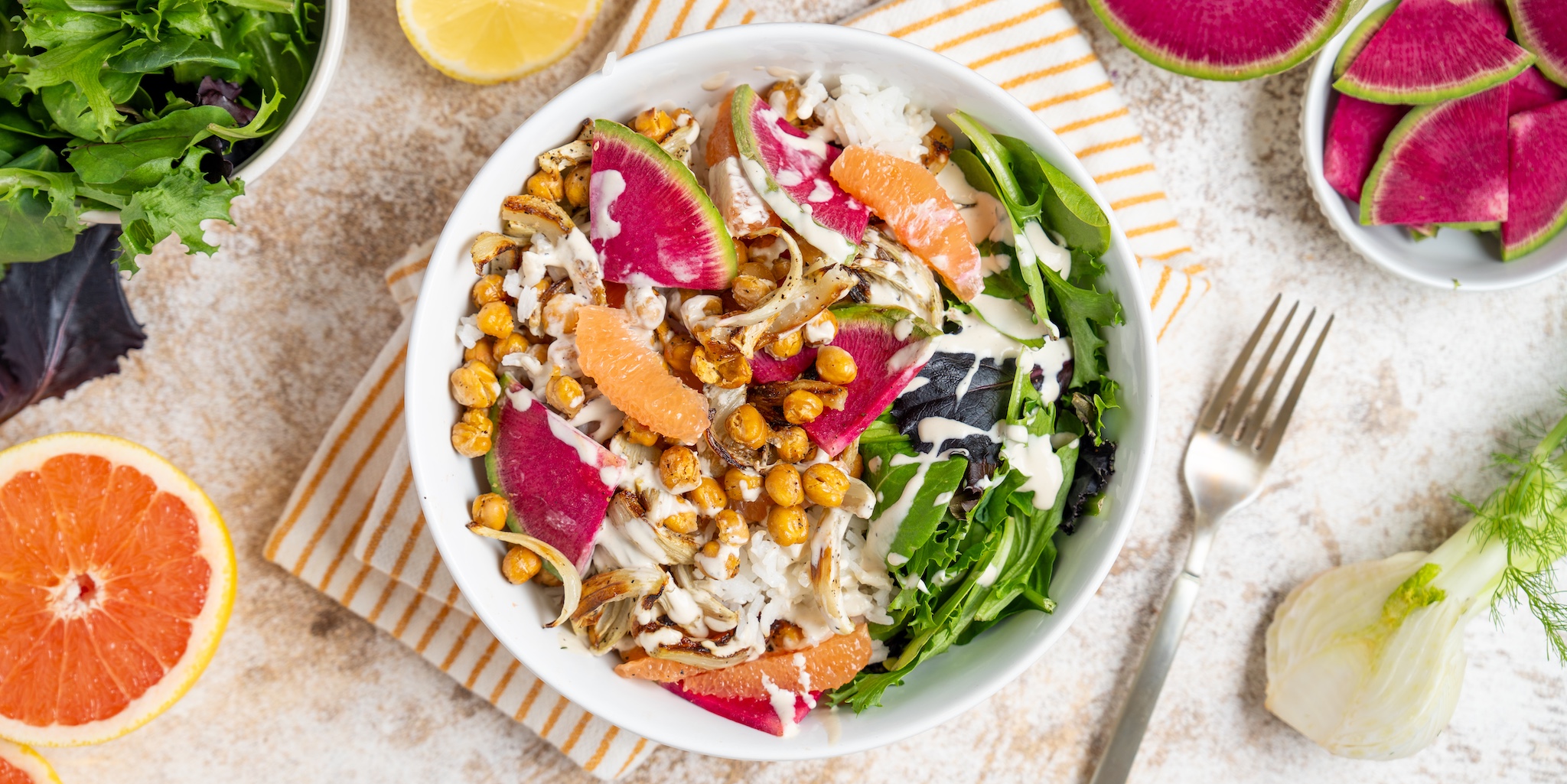 Fennel, Grapefruit &amp; Crispy Chickpea Rice Bowl-image