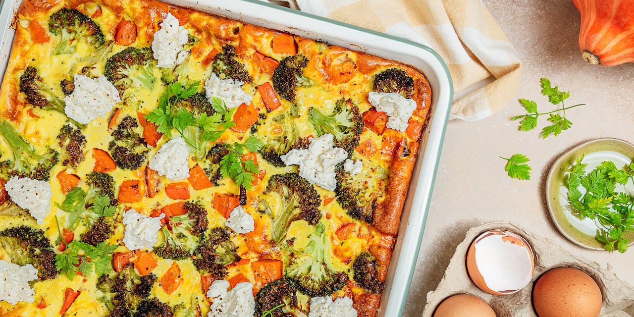 Frittata de brócoli, calabaza y ricotta-image