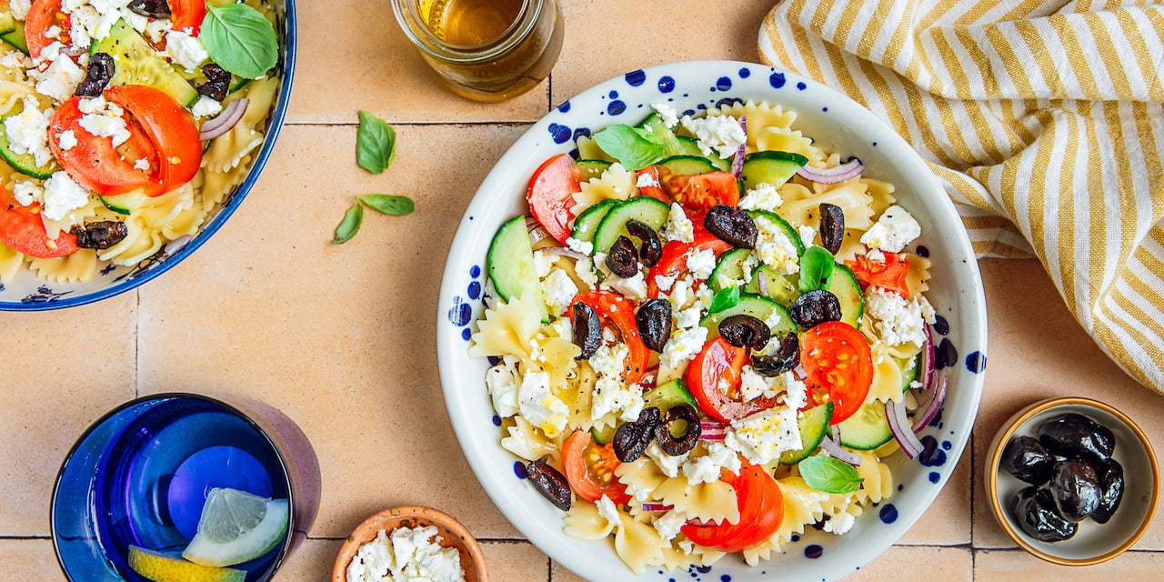 Ensalada de pasta al estilo griego