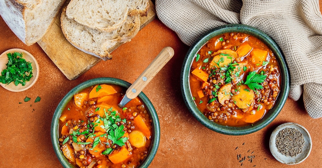 Soupe aux lentilles & légumes d&rsquo;hiver