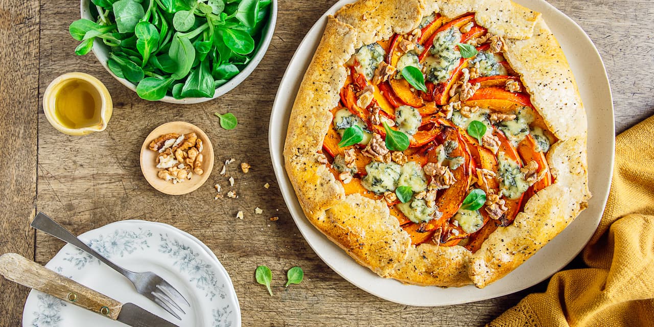 Torta rustica zucca, noci e gorgonzola