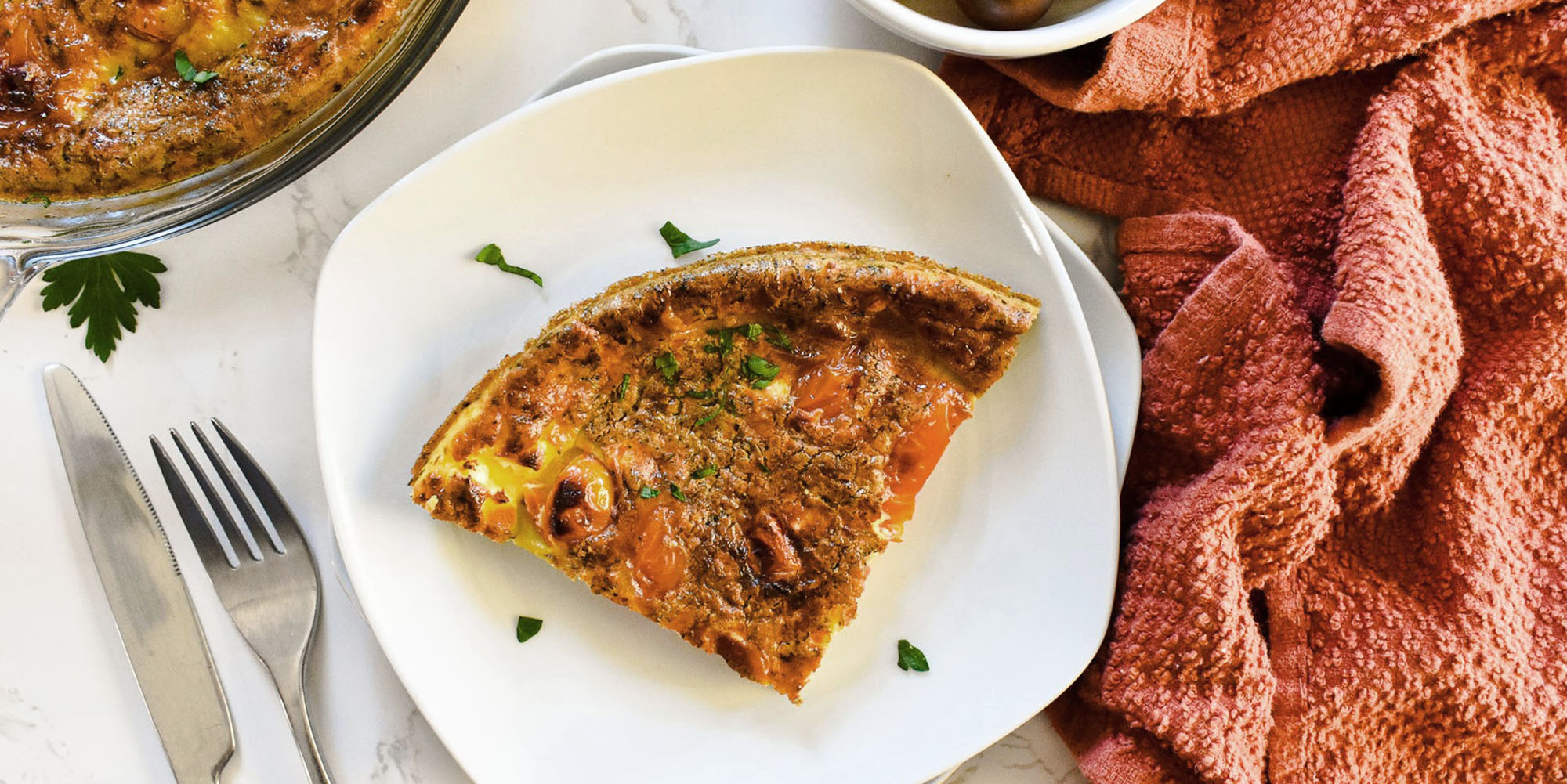 Tomato & Feta Crustless Quiche  - Yuka
