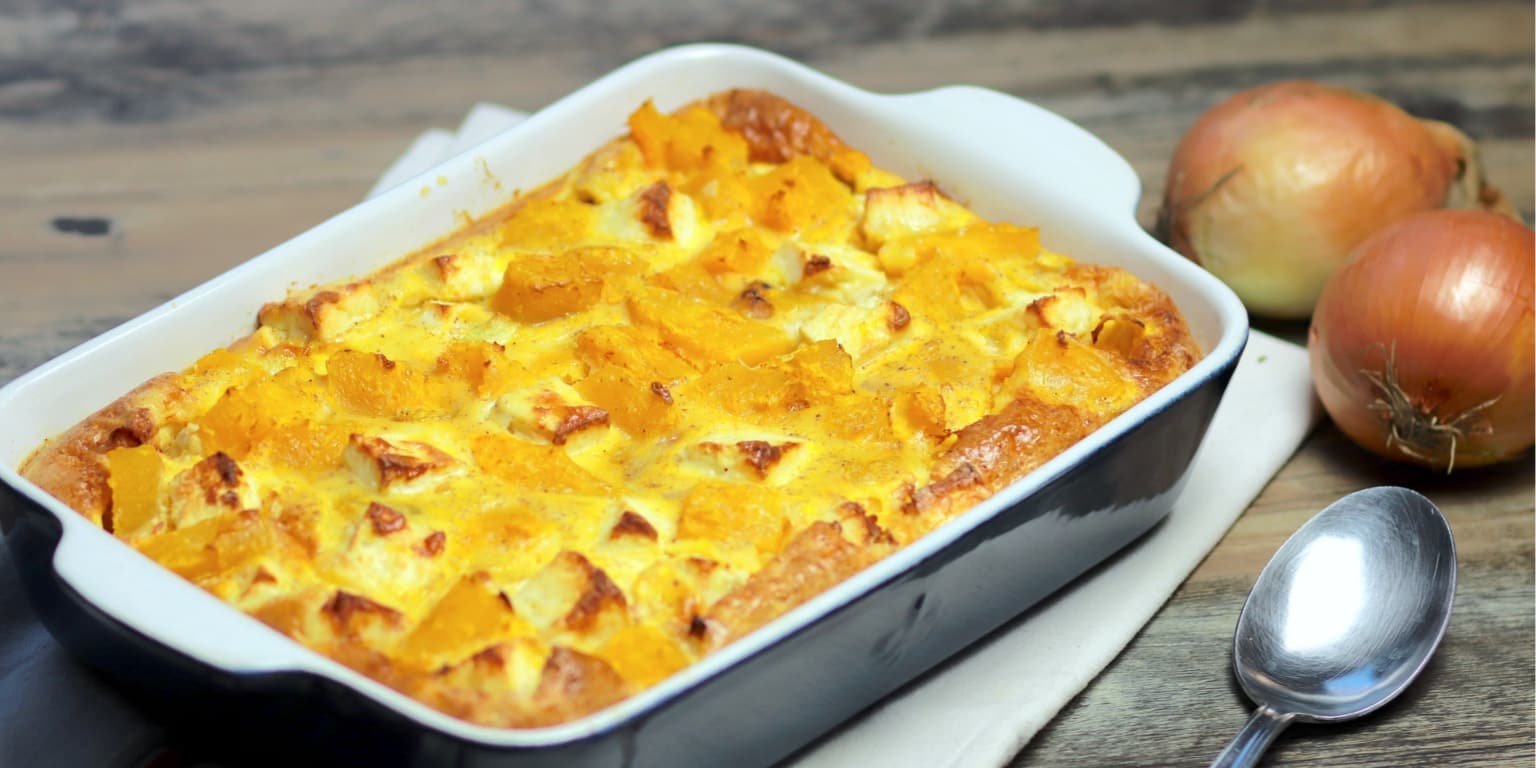 Clafoutis salato di zucca e feta
