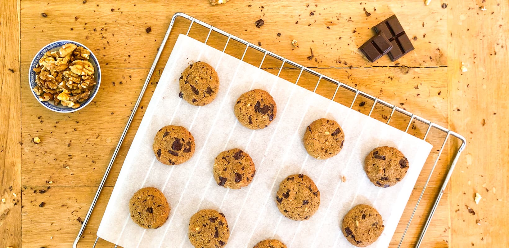 Cookies sans farine au chocolat & noix