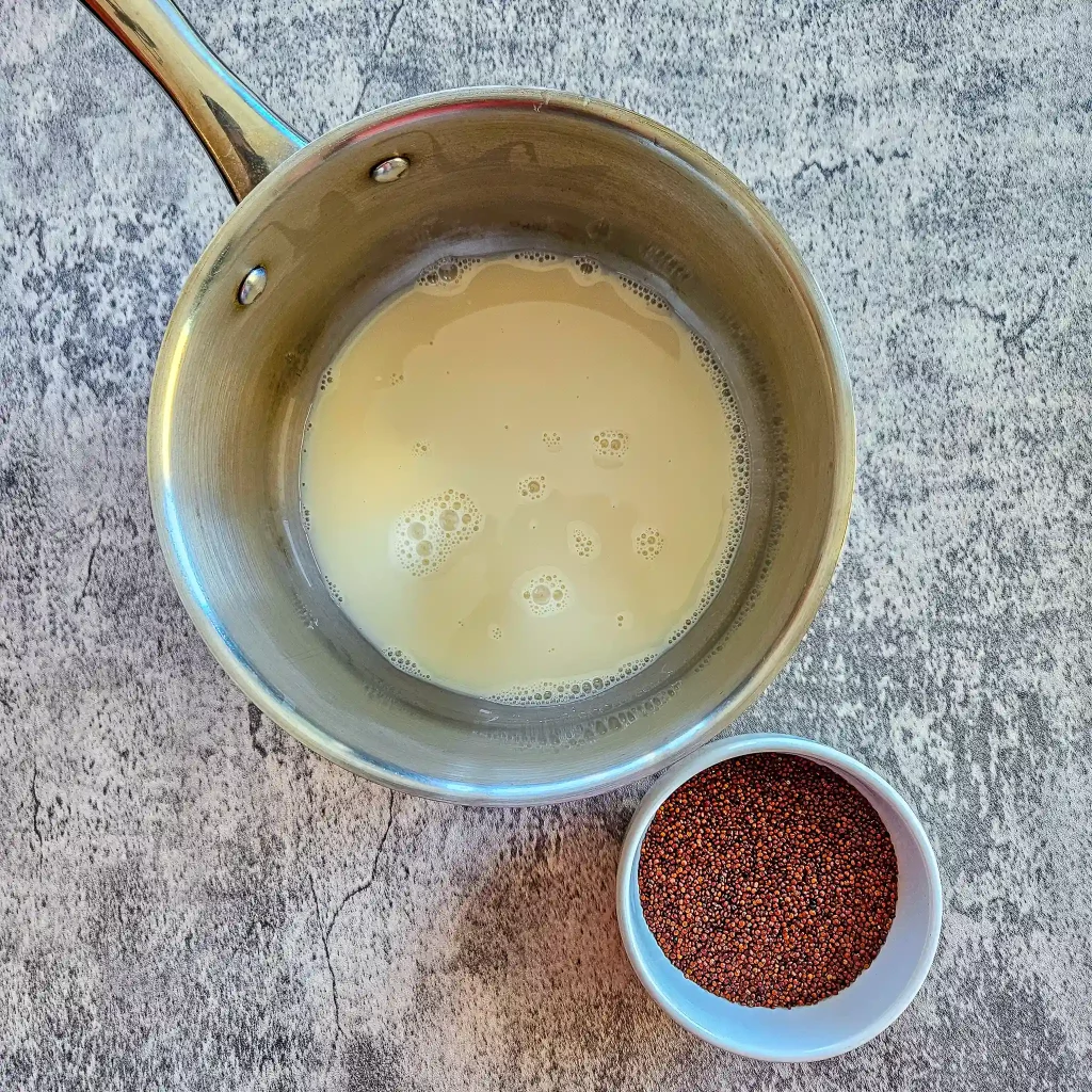 quinoa porridge step one Yuka's recipe