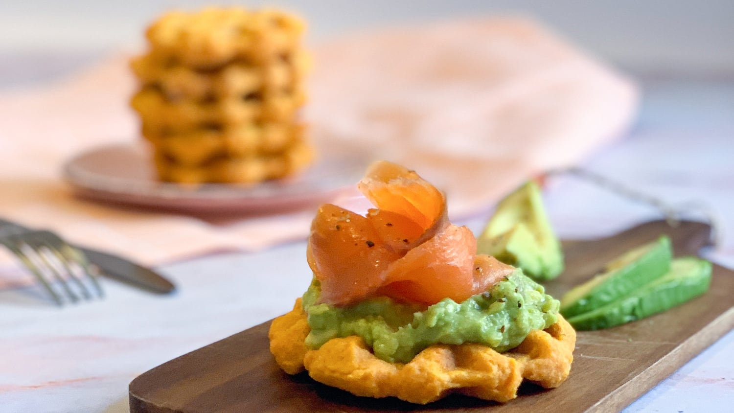 Gaufres salées à la patate douce